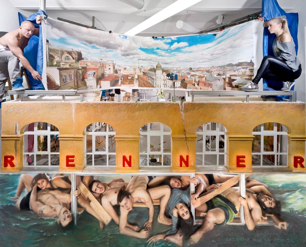Lois Renner, Das Floß vor Lampedusa, 2013, C-Print / DIASEC, © Lois Renner