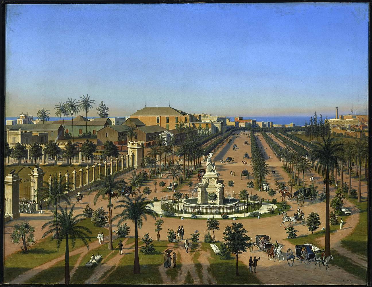 Hubert Sattler (1817–1904), Kosmorama: Havanna (Kuba), 1854, Öl auf Leinwand, © Salzburg Museum