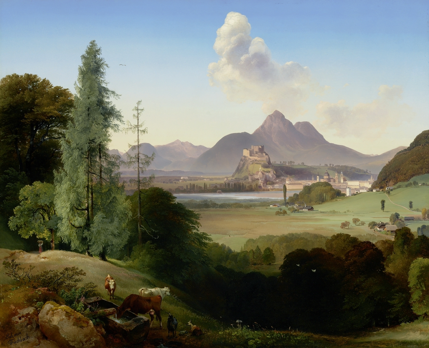 Salzburg seen from Parsch, Johann Fischbach, 1840, inv. no. 1038-2003