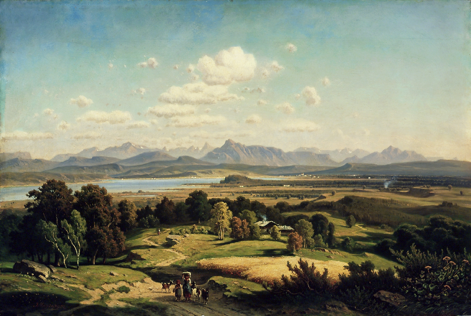 View from Tannberg over Wallersee towards the south, Josef Mayburger, 1870, inv. no. 169-50