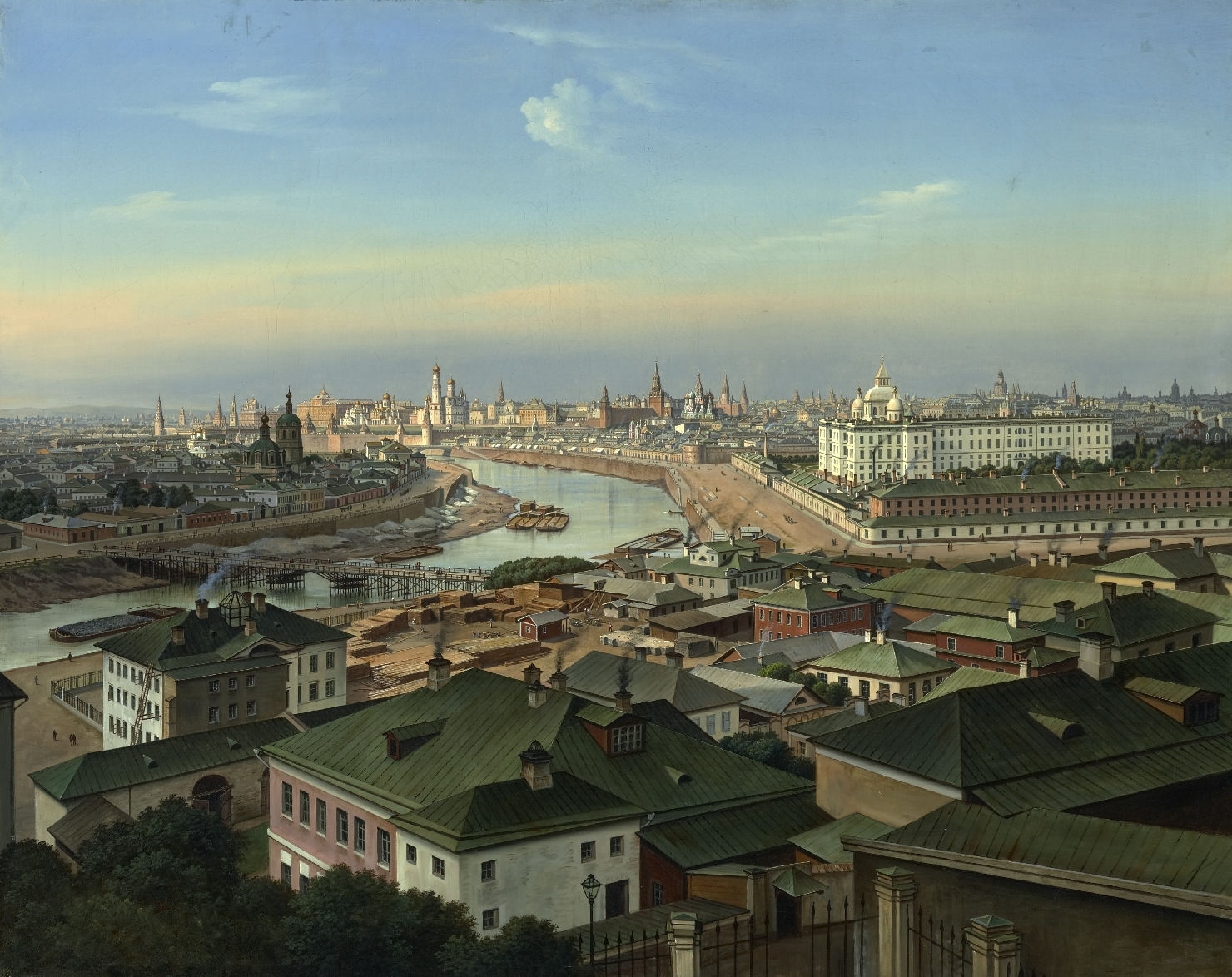 Ansichten von Moskau mit dem Kreml, 1860/70, Öl auf Leinwand, Inv.-Nr. 9047-49
