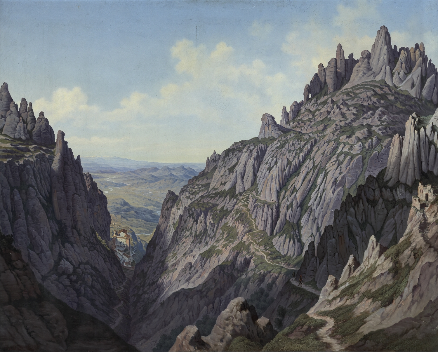 Aussicht vom Mon[t]serrat in Catalonien, 1868, Öl auf Leinwand, Inv.-Nr. 9016-49