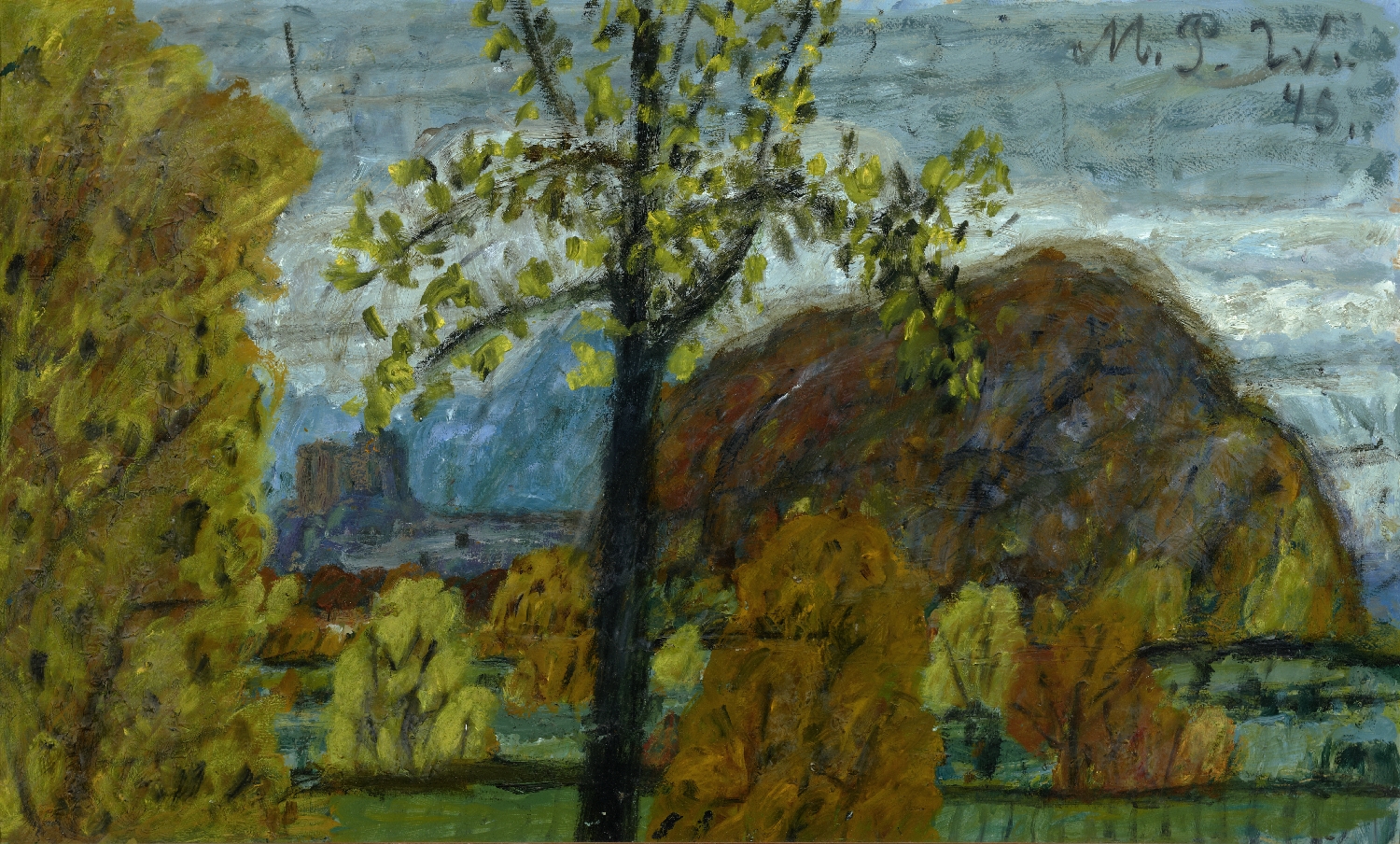View from Parsch onto Fortress and Kapuzinerberg, Max Peiffer Watenphul, 1945, inv. no. 1067-93