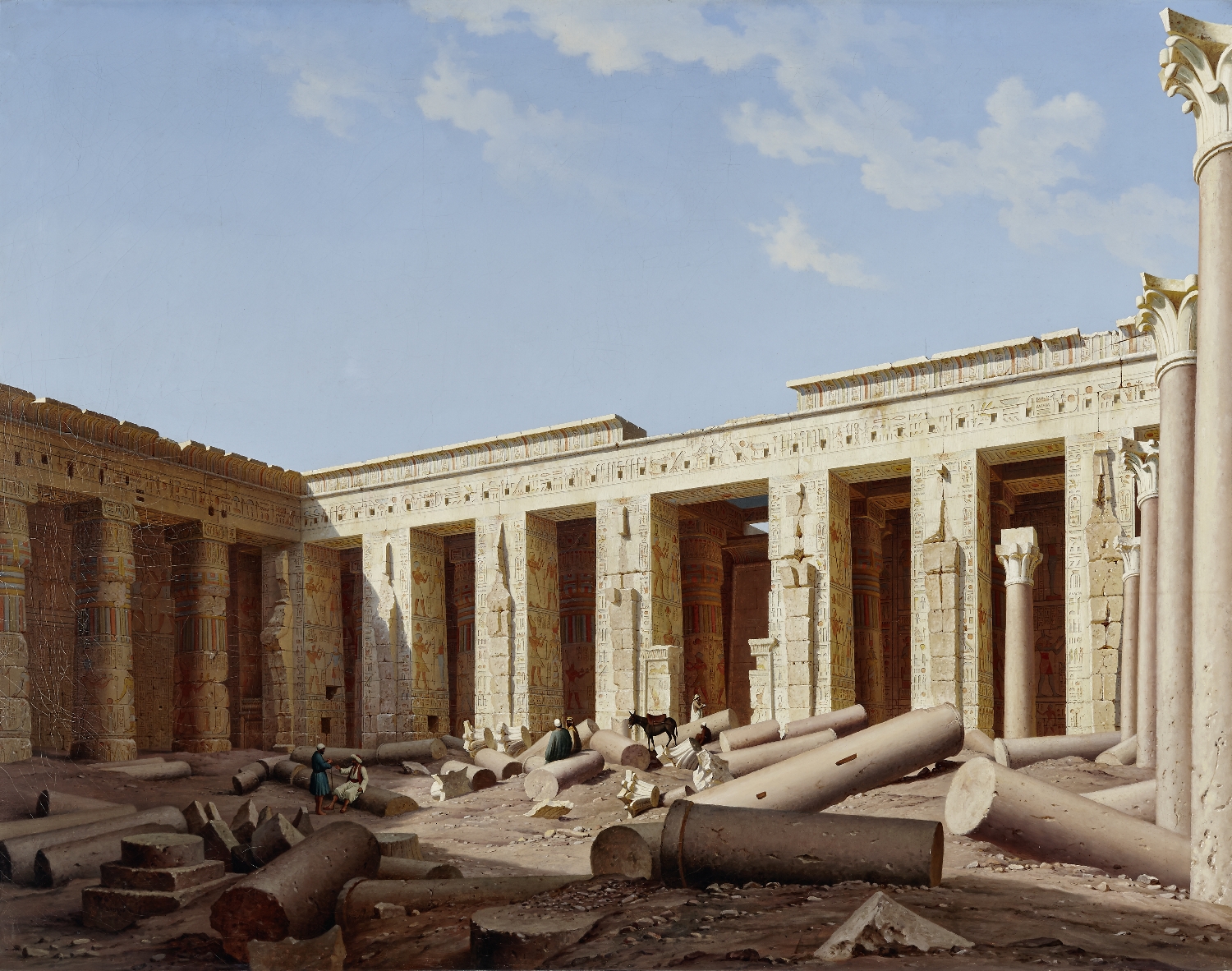 Der Tempel von Medinet Habu in Theben, Oberägypten, 1858, Öl auf Leinwand, Inv.-Nr. 9074-49