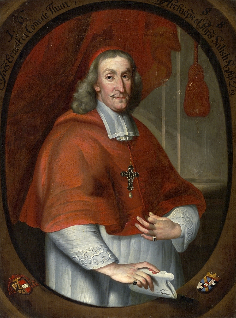 Porträt des Salzburger Erzbischofs Erzbischof Johann Ernst Graf Thun, unbekannter Künstler, 1688, Öl auf Leinwand, Inv.-Nr. 17-25