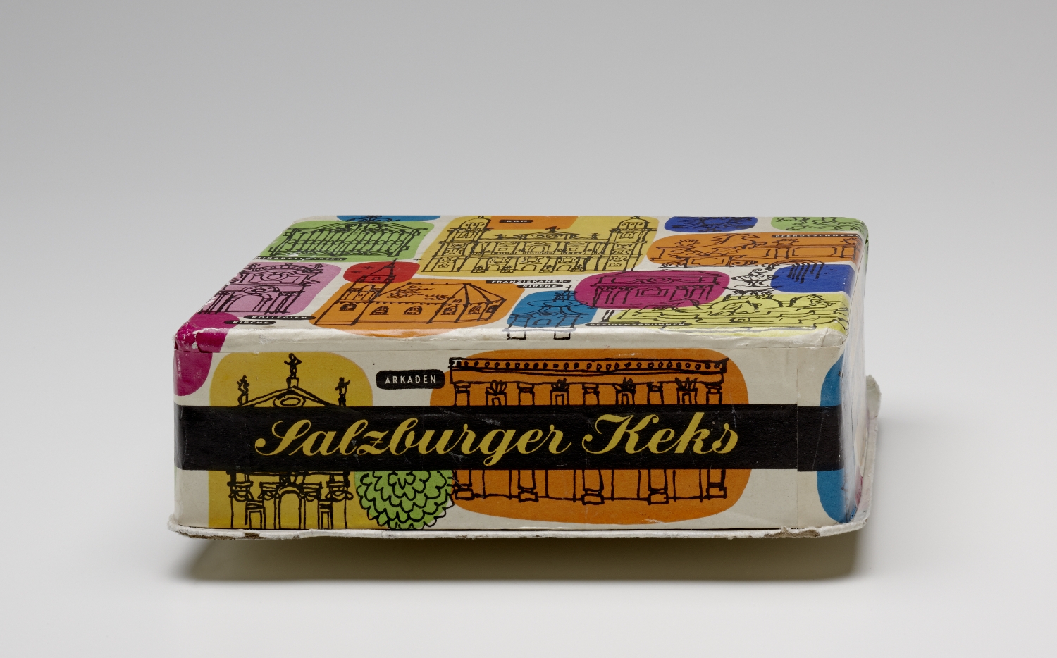 „Salzburger Keks“, Julius Meinl AG, Österreich, um 1960, Karton, Papier, bedruckt, Inv.-Nr. 2013-2012