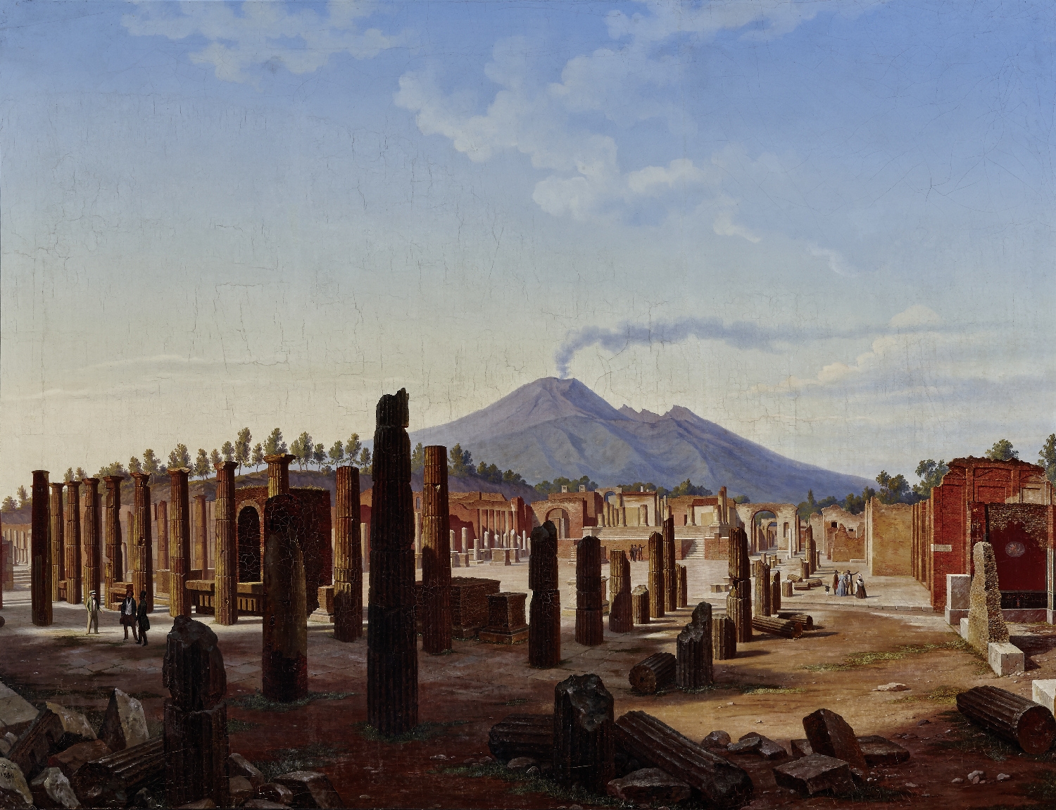 Das Forum in Pompeji, im Hintergrund der Vesuv, 1850, Öl auf Leinwand, Inv.-Nr. 9021-49