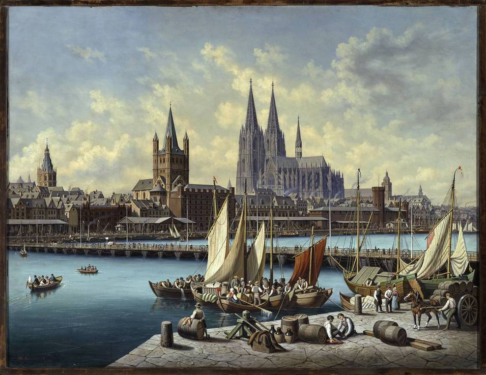Hubert Sattler (1817–1904), Köln vom Stadtteil Deutz aus (Deutschland), 1880–1892, Öl auf Leinwand, © Salzburg Museum
