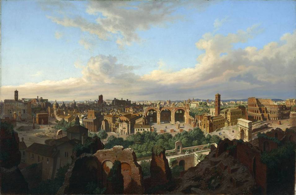 Hubert Sattler (1817–1904), Blick auf Rom vom Palatin aus (Italien), 1850–1860, Öl auf Leinwand, © Salzburg Museum
