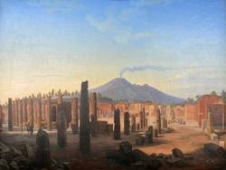 Hubert Sattler, Kosmorama: Pompeji (Italien), 1850, Öl auf Leinwand, Salzburg Museum, Inv.-Nr. 9021-49