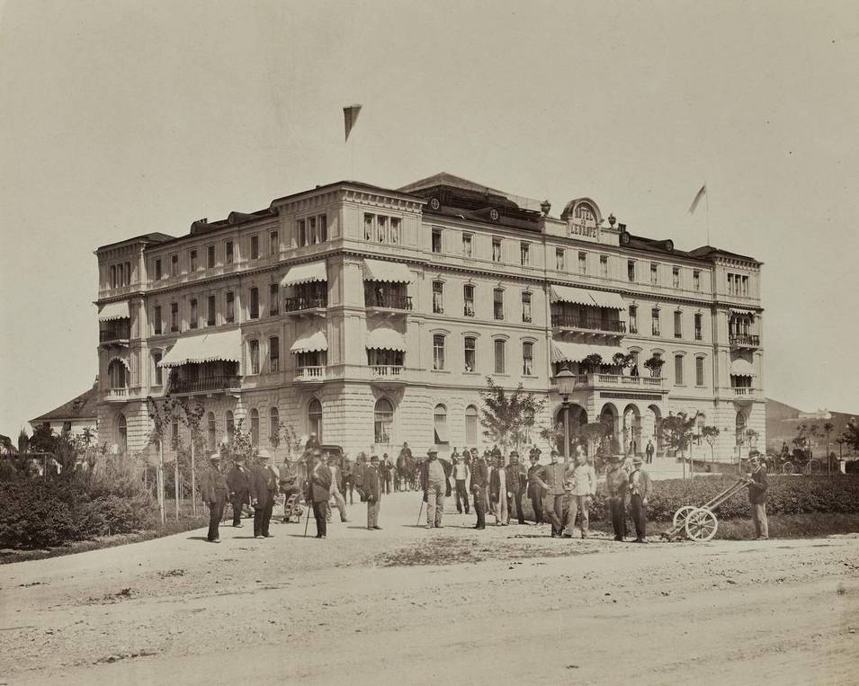 Karl Boos, Hotel de l'Europe in seiner ersten Ausbaustufe nach Lang-Ceconi, © Salzburg Museum