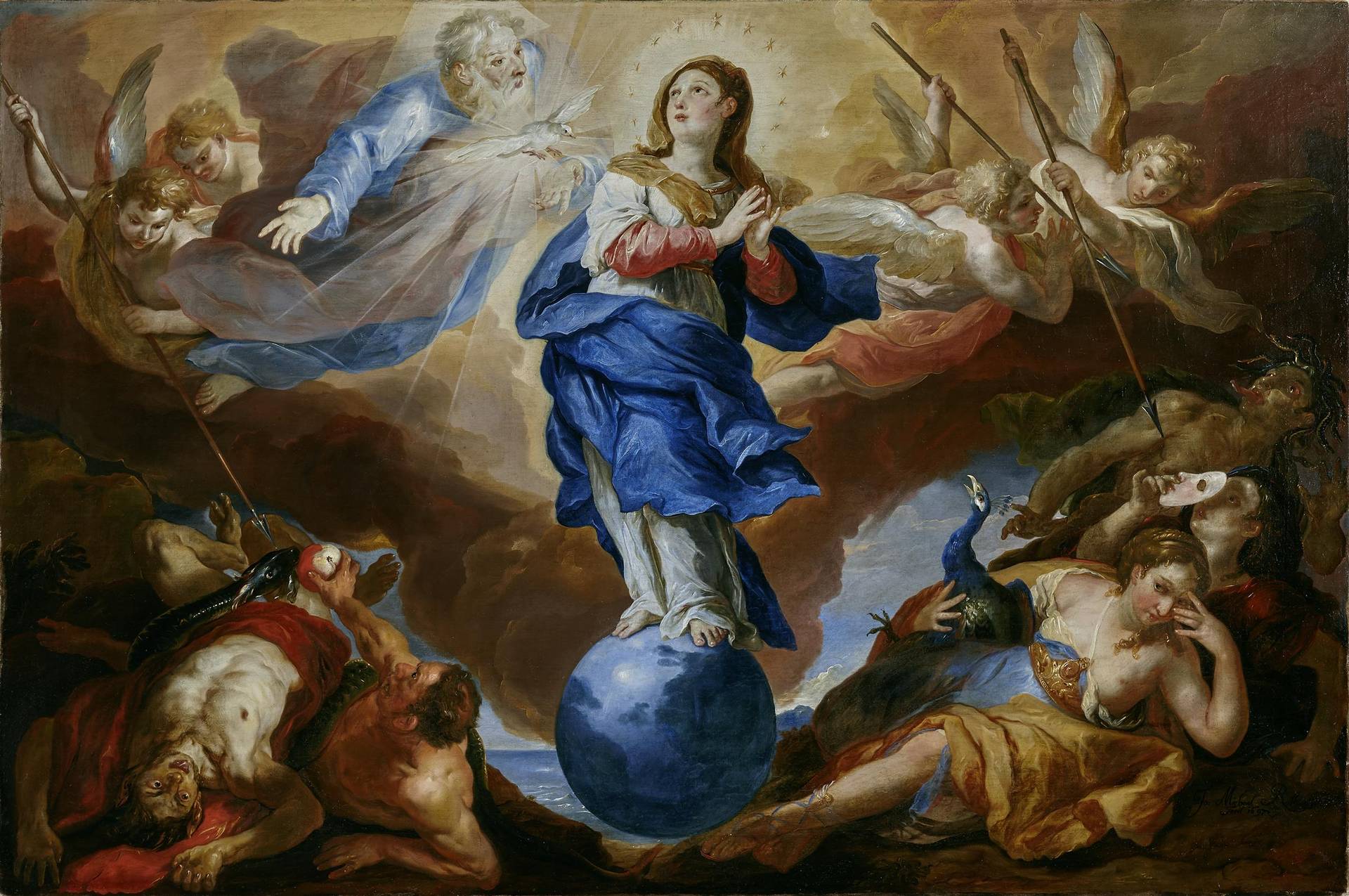 Triumph der Immaculata, Johann Michael Rottmayr, 1697, Öl auf Lwd., Salzburg Museum Inv.-Nr. 488-31
